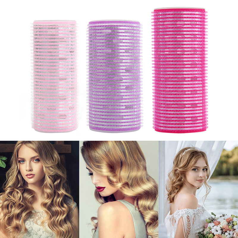 Hair Rollers Curlers Self Grip Holding Self-Adhesive Sticky Hairdressing Lazy Silk Ribbon Heatless Rod Headband Hair Styling