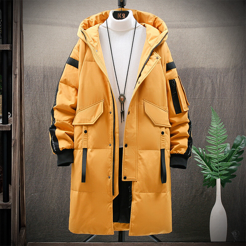 Veste de Camouflage en duvet de canard blanc pour homme, manteau Long et chaud à capuche, coupe-vent, décontractée, 15 degrés, nouvelle collection hiver
