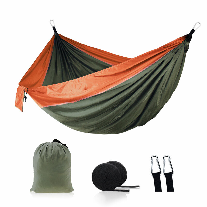 Podwójny Camping przenośny lekki nylonowy kolorowy hamak spadochronowy