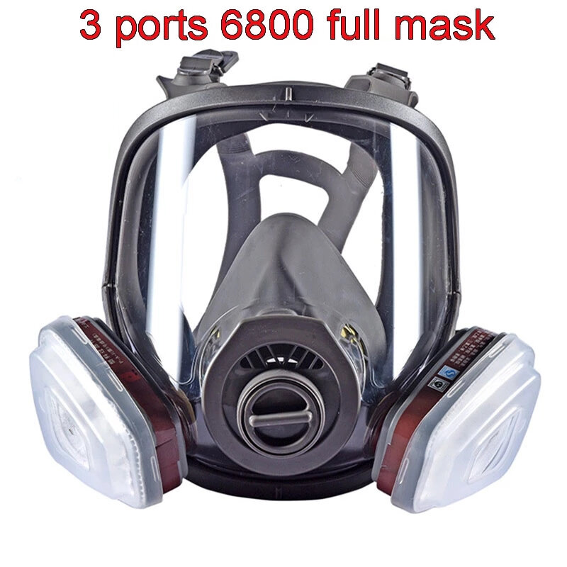 Masque respirateur à gaz avec 3 interfaces 6800, combinaison 6001/SJL avec filtre 5N11 en coton/boîte de filtre 501