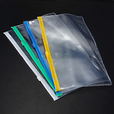 1PC A6 방수 투명 PVC 지퍼 가방 파일 폴더 문서 서류 가방 편지지 가방 저장소 학교 사무 용품