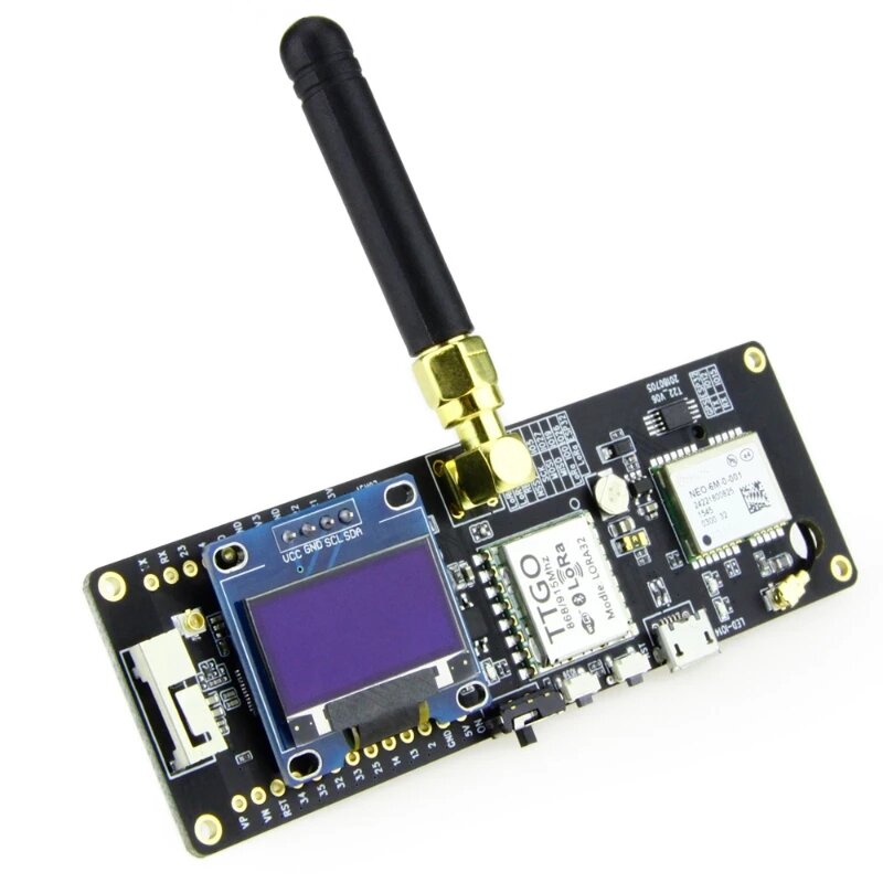 LILYGO®TTGO t-beam V1.1 ESP32 433/868/915/923Mhz WiFi Bluetooth módulo ESP32 GPS NEO-6M SMA 18650 soporte de batería con OLED