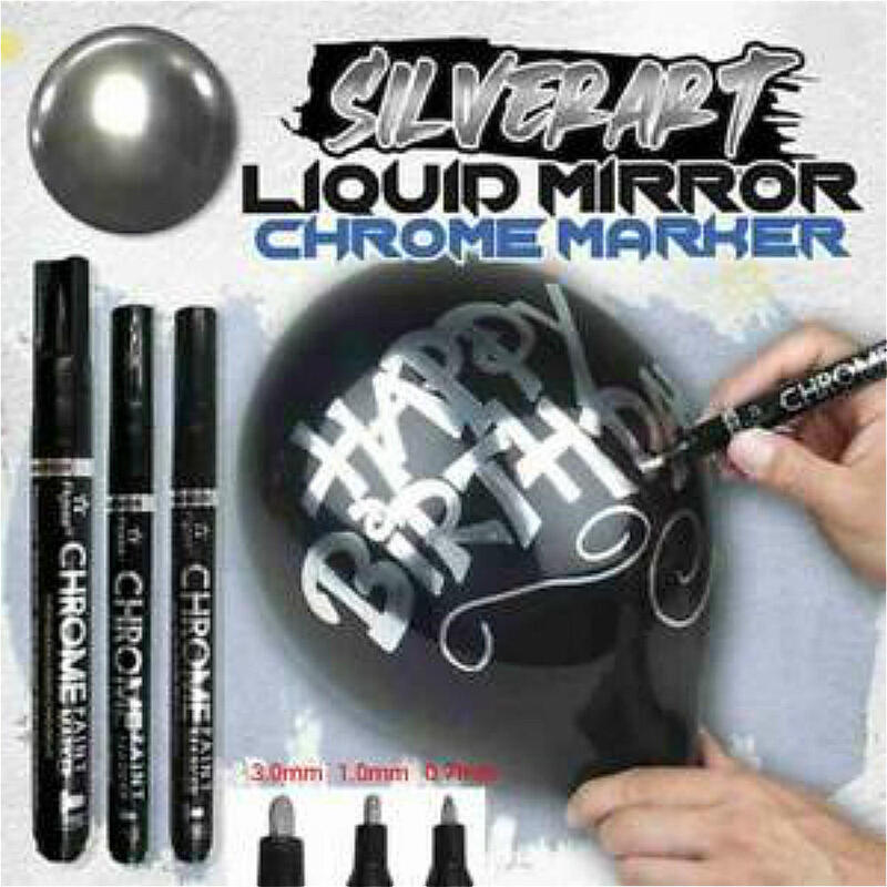 2023 Liquid Chrome Marker Set Silver Art Mirror Fade-proof Metal Highlight Permanent Gold White Paint Pen Craftwork Accessories