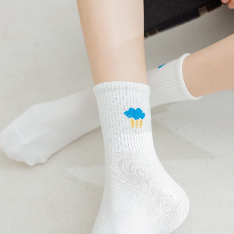 5 Paare/los frauen Baumwolle Glücklich Unsichtbare Socken Mit Druck Cartoon obst Beiläufige Kurze Socken Regenbogen Sommer Dünne Socken