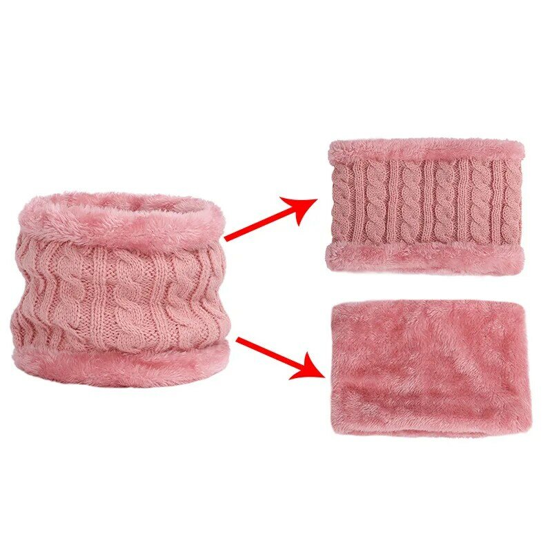 Beanies Baby Hat Pompom Winter Children Hat Knitted Cute Cap Scarf Gloves Suit For Girl Boy Casual Solid Color Hat Baby Beanies