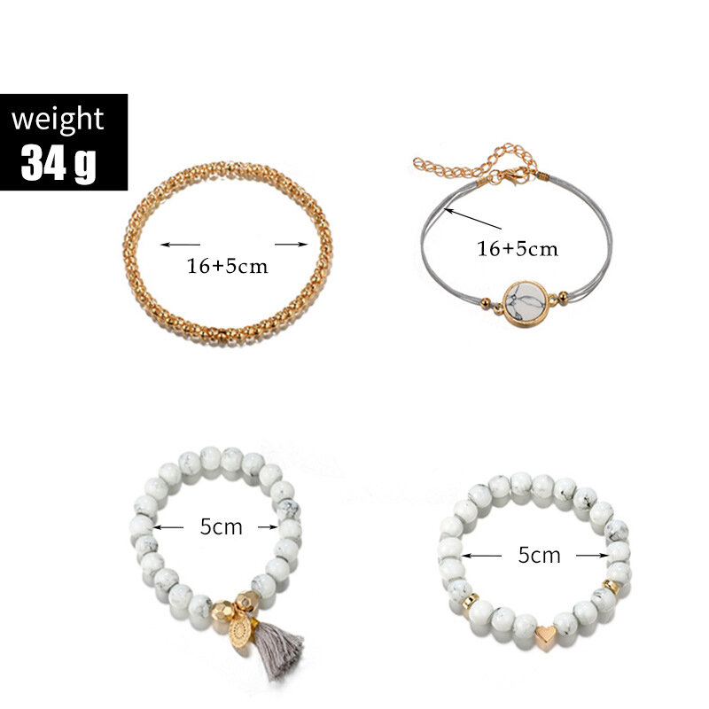 30 stil Marmor Schildkröte Herz Perle Mond Sterne LIEBE Kristall Armbänder für Frauen NEUE Quaste Armband Schmuck Großhandel Dropshipping