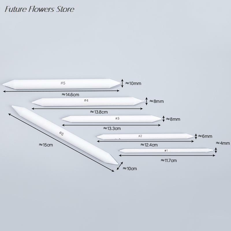 6 uds mezcla mancha de palo boceto arte dibujo blanco herramienta pluma arte suministros