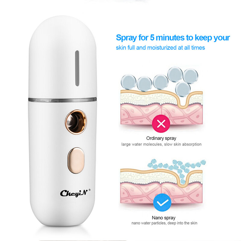 3 Pcs Nano USB Facial Steamer Mini Portable Facial Sprayer Humidifier Hydrating  Cold Spray Apparatus Beauty Moisturizing Device