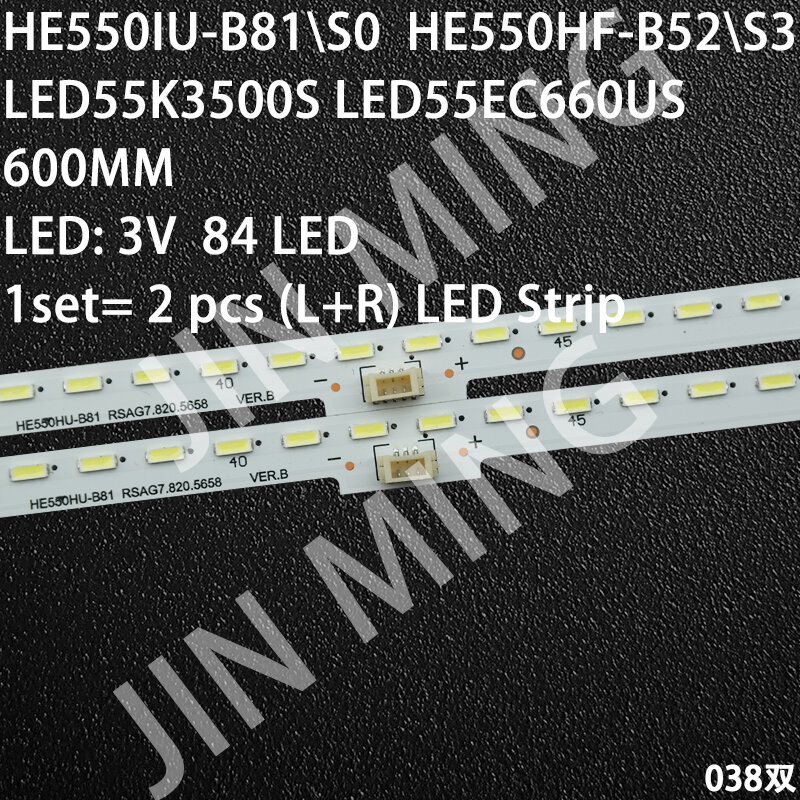 Tira Conduzida Luz de Fundo Para Hisense LED55K3500S LED55T1A LED55K690U LED55EC650UN LED55K380U LED55K5500US LED55EC660US RSAG7.820.5658