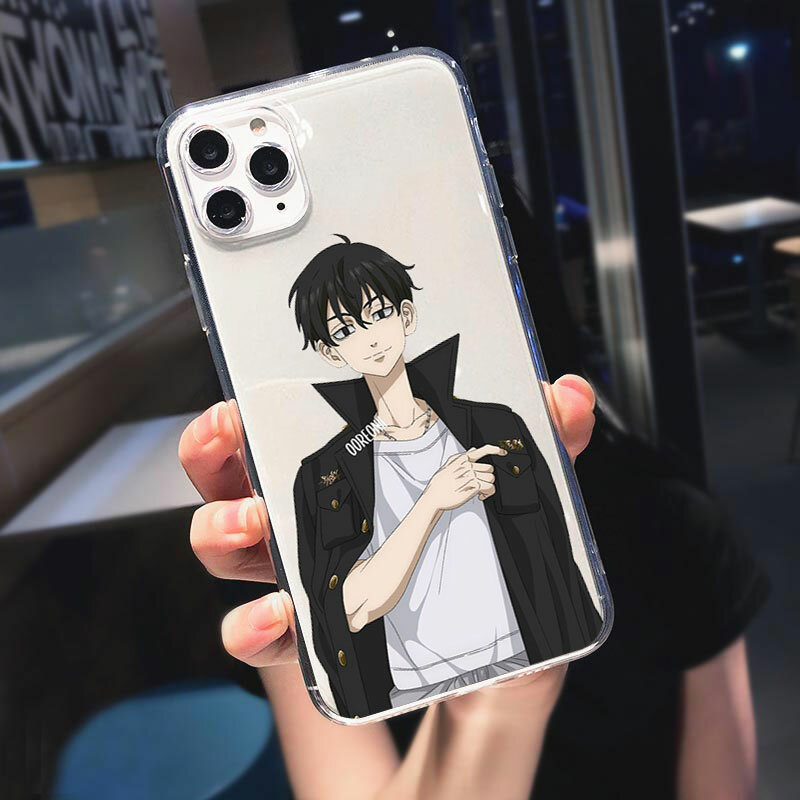 Anime japonês tóquio revengers caso de telefone para iphone 11 12 pro max xr x xs max 7 8 plus 6s se silicone macio claro capa fundas