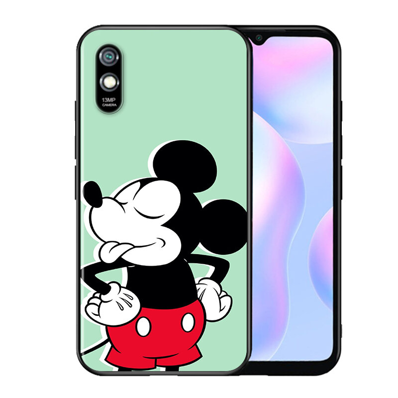 Disney-funda de teléfono negra de TPU a prueba de golpes para Xiaomi Redmi K30i K30T K30S K30 K40, Mickey Mouse