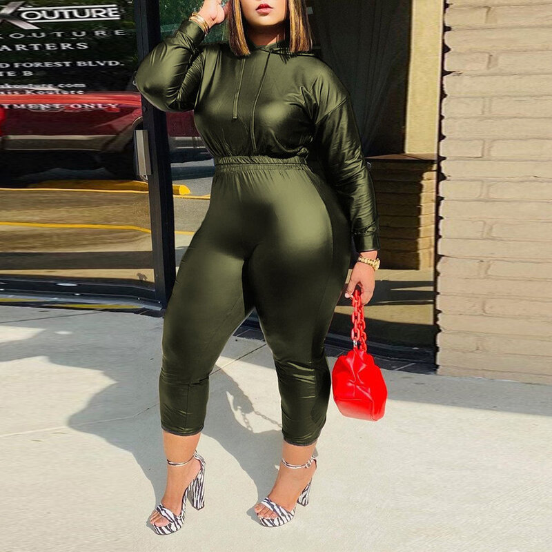 HAOOHU Plus Size Women Sets 4XL 5XL Hooded Full Sleeve Crop Top Pants Suit 2 Two Piece Set Casual Fitness Tracksuits Fall Winter