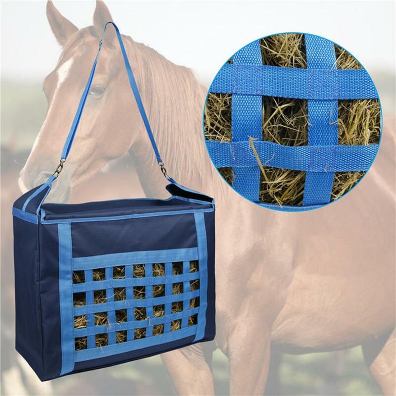 Dispensador de alimentação de saco, grande capacidade, recipiente para bolso de feno xadrez, sacola de armazenamento para cavalos