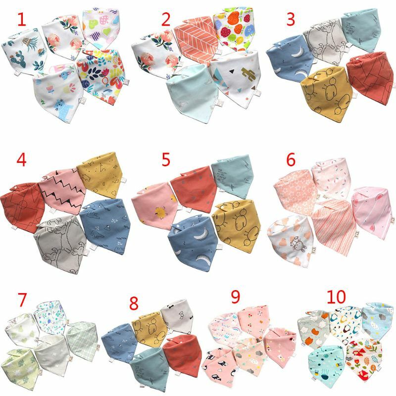 5 unids/pack alimentación de bebé Baberos bebé bufanda pañuelo de toalla Saliva triángulo Dribble