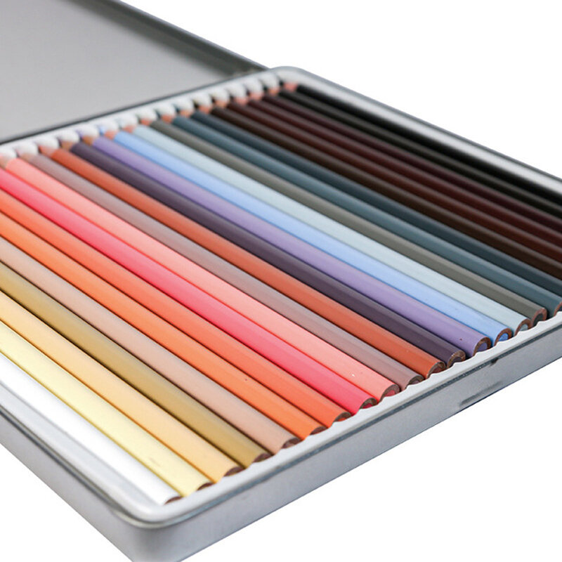 أقلام تلوين 24 لون من ألوان البشرة أقلام تلوين عالية الجودة مزودة بزيت 4.0 عبوة أقلام تلوين فنية للرسم