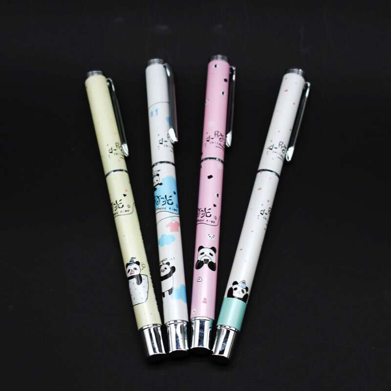 Новые высококачественные металлические авторучки для детей с мультяшным рисунком, 4 шт., перьевые ручки 0,38 мм, милые чернила, искусственные ...