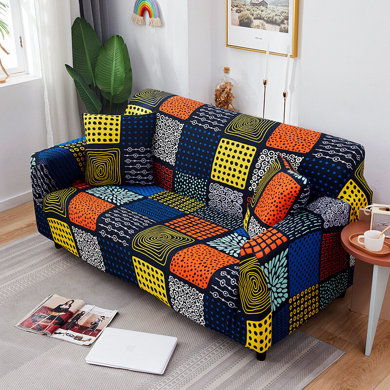 Funda de sofá elástica geométrica para sala de estar,cubierta protectora de esquina seccional del sofá,para decoración del hogar,1234 asientos #Color 19 