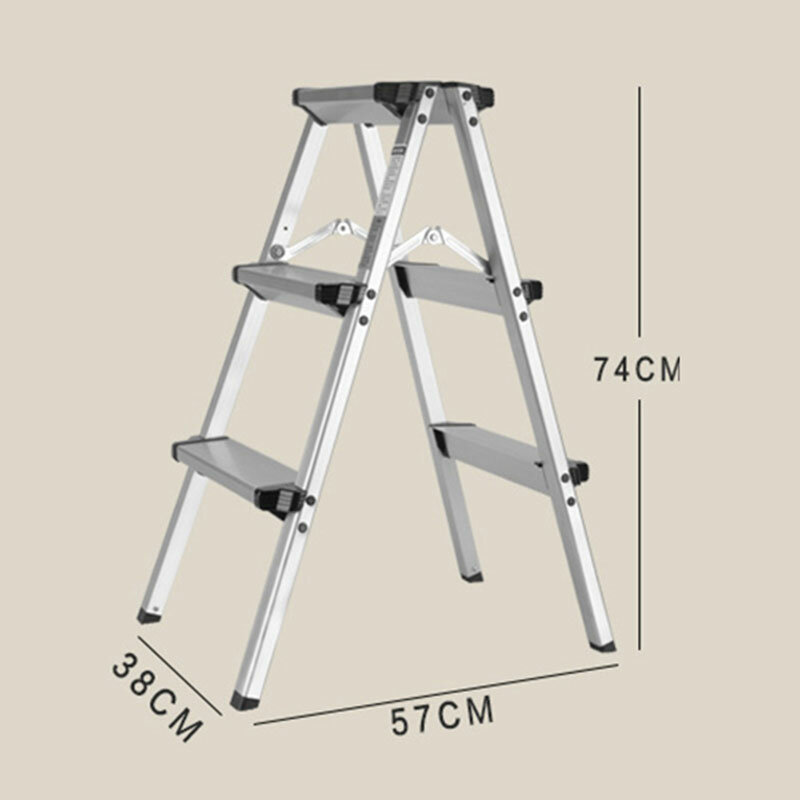 Silla de aluminio retráctil para exteriores, escalera de espiga multiusos para ingeniería doméstica, CE EN131, taburete plegable