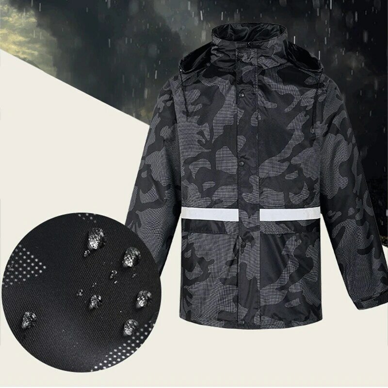 IRON JIA'S-chubasquero impermeable para Motocross para hombre, chaqueta para montar en moto, abrigo de lluvia + Pantalones