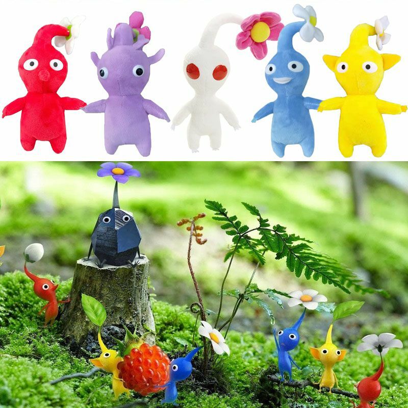 Pikmin brinquedo de pelúcia, brinquedo fofo japonês de 15cm para crianças, animais de desenho animado do anime olimar