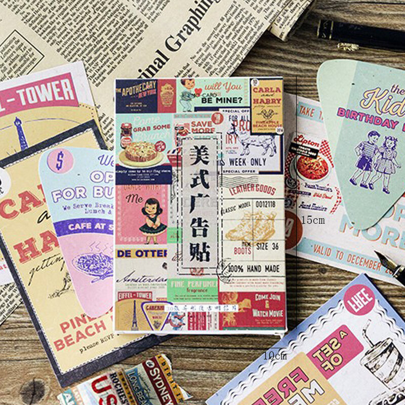Caja de publicidad americana creativa, regalos, postales, tarjetas de mensaje, tarjeta decorativa, 5 pack/lote