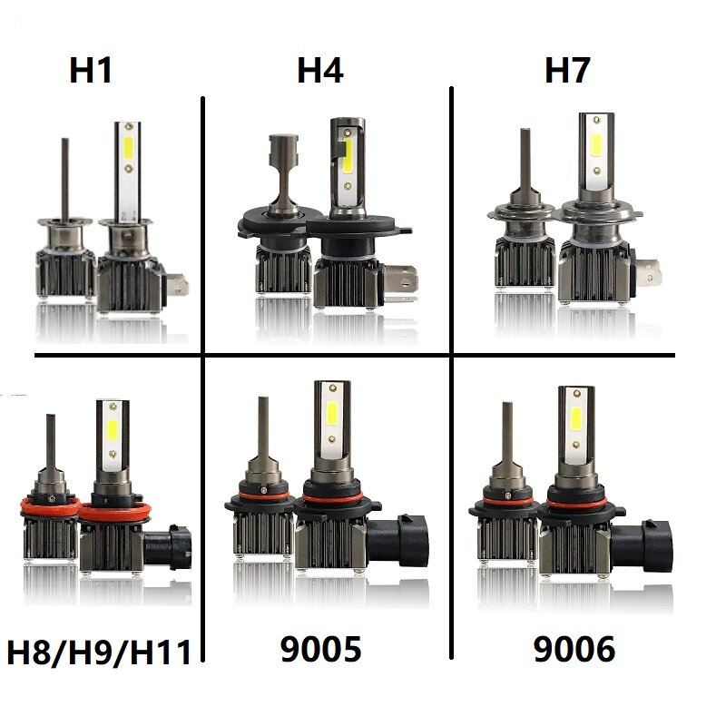 EURS All in One H1 H4 LED headlight Car Lights H7 6000LM H11 LED Lamp COB Car Headlight Bulbs H8 H9 9005 9006 HB3 HB4 LED Bulbs