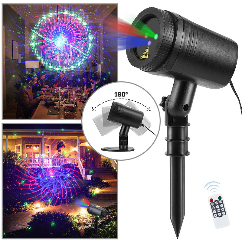 Weihnachten Sterne laser licht dusche 24 Muster projektor wirkung Remote moving wasserdichte Outdoor Garten Weihnachten dekorative rasen