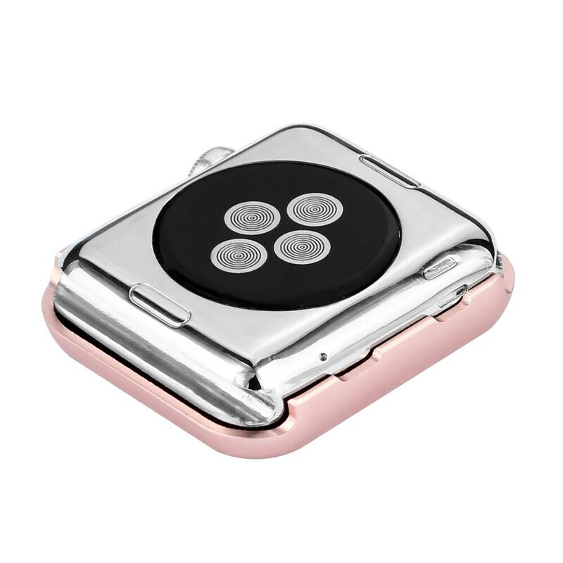 다이아몬드 케이스 애플 iwatch 시리즈 6 5 4 3 2 1 42mm 38mm 44mm 40mm 크리스탈 보호 쉘 애플 시계 밴드 액세서리