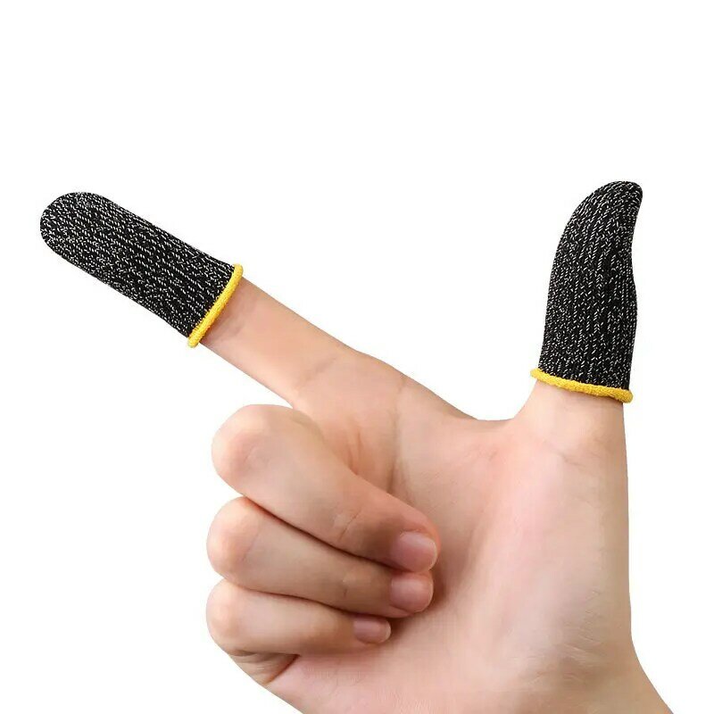 1pair Fiber Gaming Finger Sleeve Mobile Screen Game Controller Sweatproof Non-Scratch Breathable Gloves For PUBG Assist Artifact