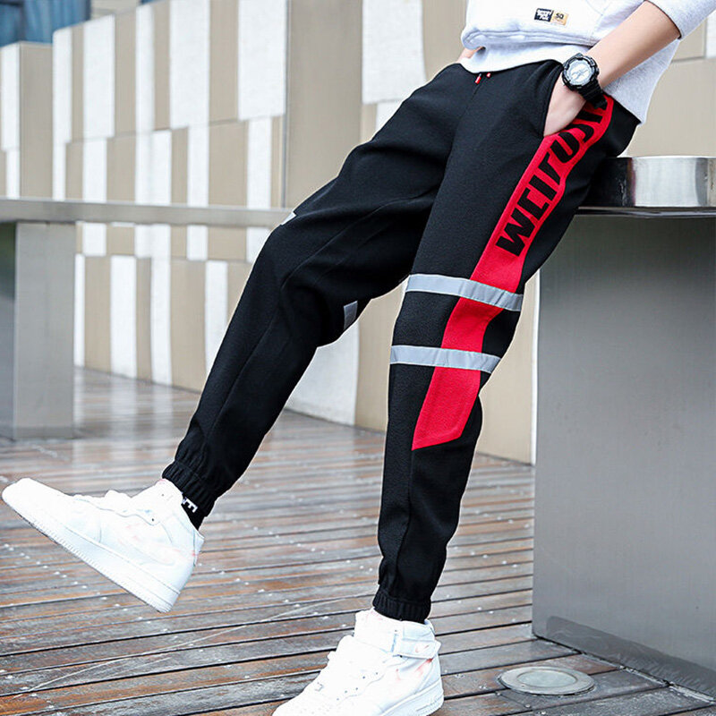 #26 Pantalones de chándal de estilo Hip Hop para hombre,ropa deportiva informal con cordón,Hip Hop,con personalidad 