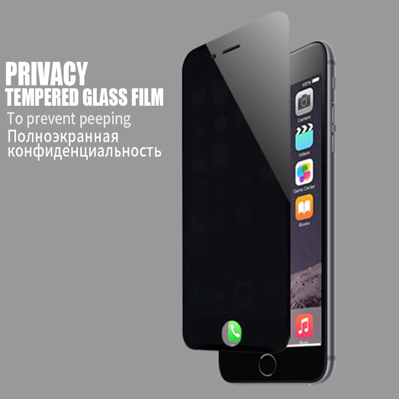 Protector de pantalla de vidrio templado para iPhone, cristal antiespía 200D para iphone 12 mini, 11 Pro, XS Max, X, XR, 8, 7, 6 Plus, 5, 5C, SE, 2020