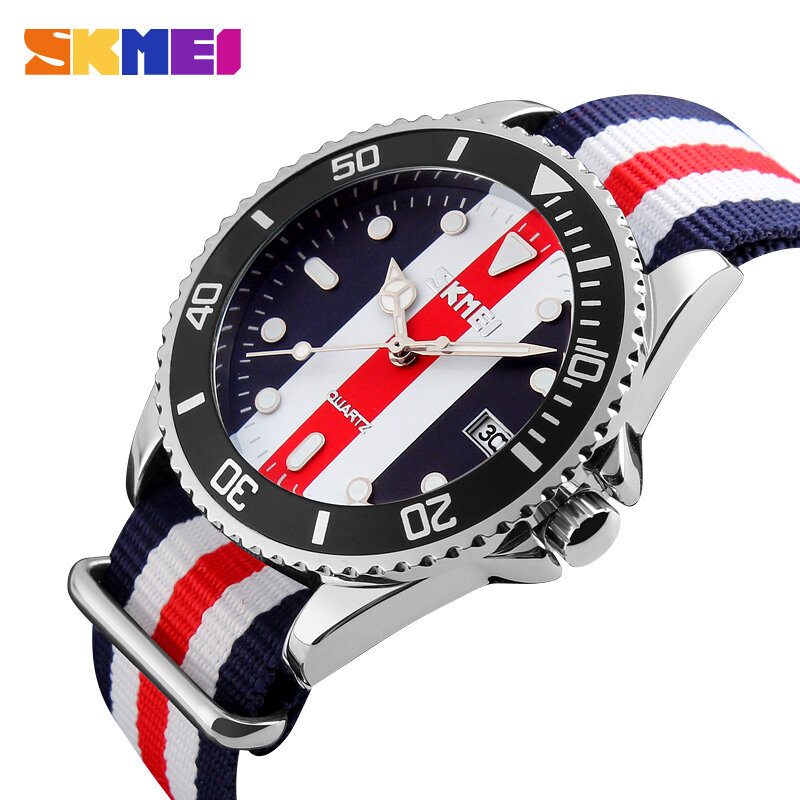 SKMEI Lovers Watches Men And Women Fashion Casual Watch Nylon Strap 30M Waterproof Multiple Quartz Wristwatches reloj hombr