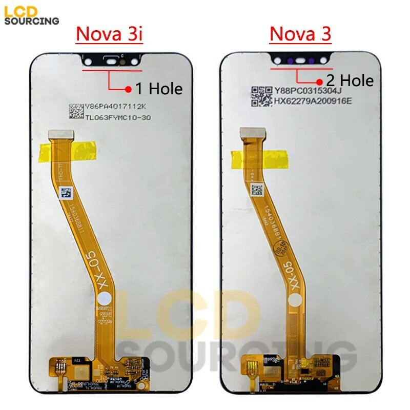 6.3 "LCD dla Huawei Nova 3 LCD PAR LX1 LX9 Panel dotykowy Panel Digitizer montaż rama dla Nova 3i wyświetlacz wymienić INE-LX2 LX1