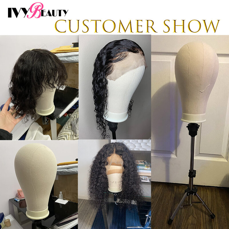 Canvas Block Head Bald Training Mannequin Head With Stand Display Styling Manikin Head With Wig Stand Tipod For Mannequin Wigs