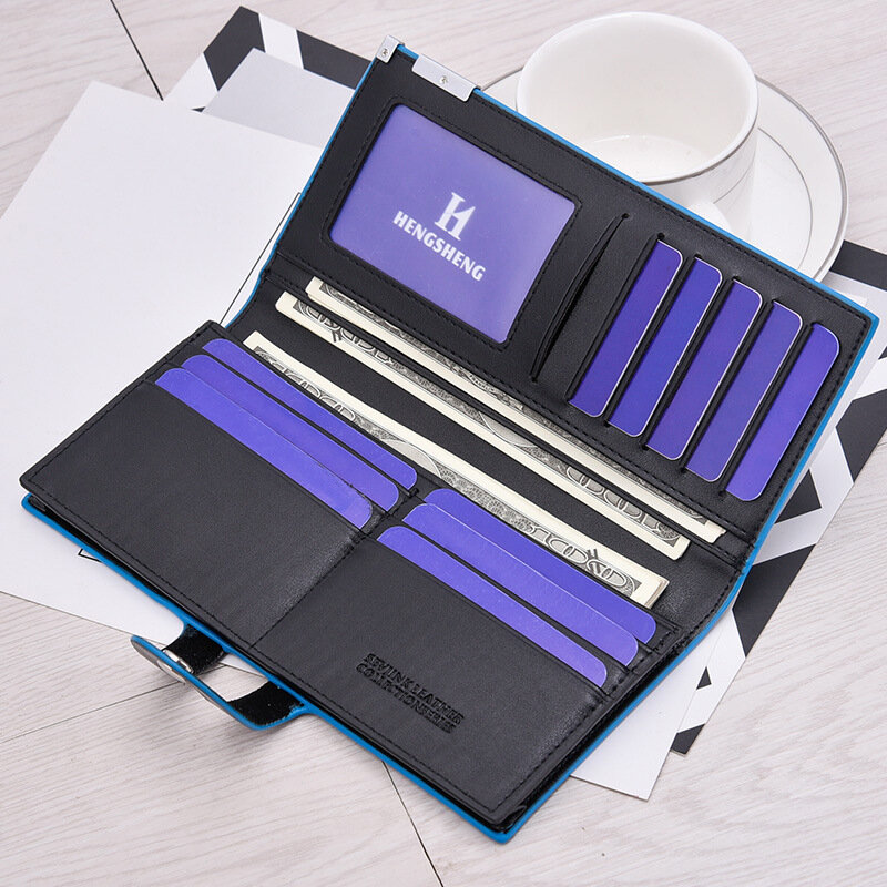 Мужской Длинный кошелек JIFANPAUL, черный мягкий кожаный бумажник средней длины, с отделением для карт, 2020