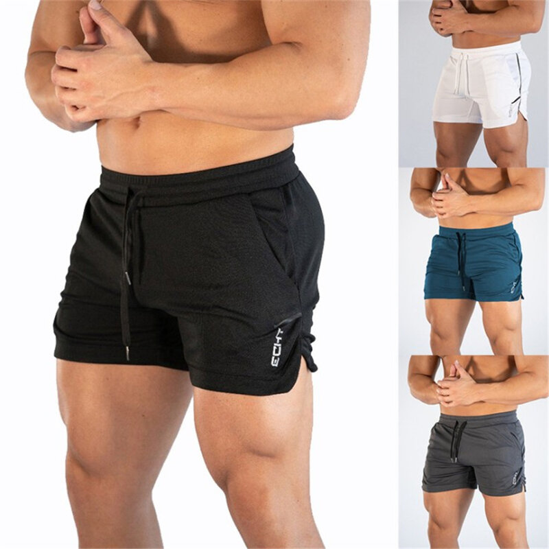 Homens fitness musculação shorts homem summer2020 ginásios treino masculino malha respirável secagem rápida roupas esportivas jogger praia calças curtas