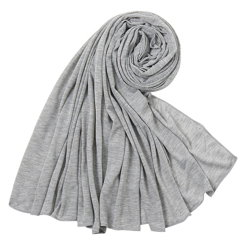 2021 Muslim Mercerized Cotton Modal Hijab Scarf For Women Femme Musulman Solid Soft Headscarf Islamic Hijab Shawls and Wraps