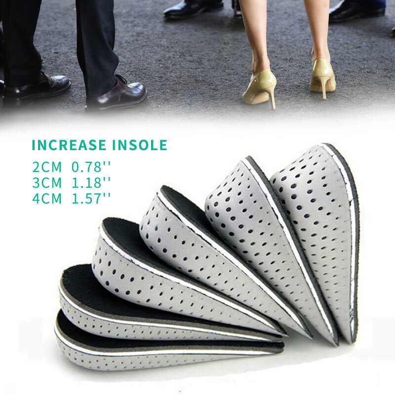 Ba30DEllylelly 1 paio di solette per scarpe Mezza soletta per aumentare il tallone Inserto per scarpe sportive Cuscino per pad unisex Solette per aumentare l/'altezza di 2-4 cm