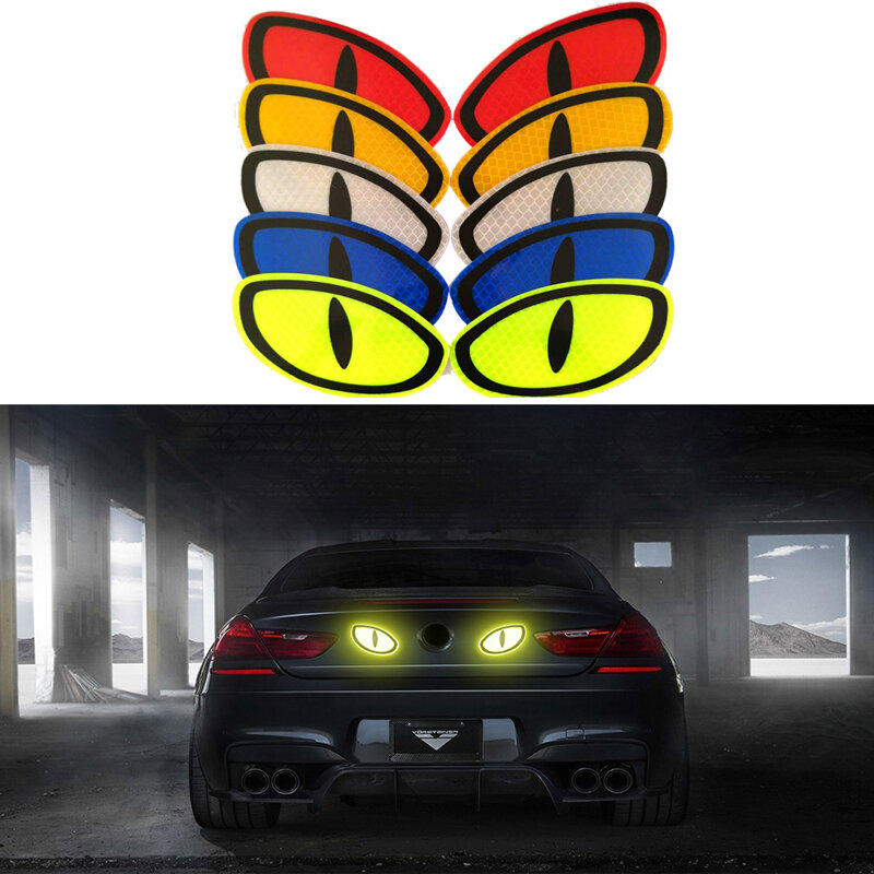 2Pcs/pair Reflective Safety Warning Tape Car Sticker Car Reflective Sticker Car Sticker Reflective Strips Auto Truck Motorcycle