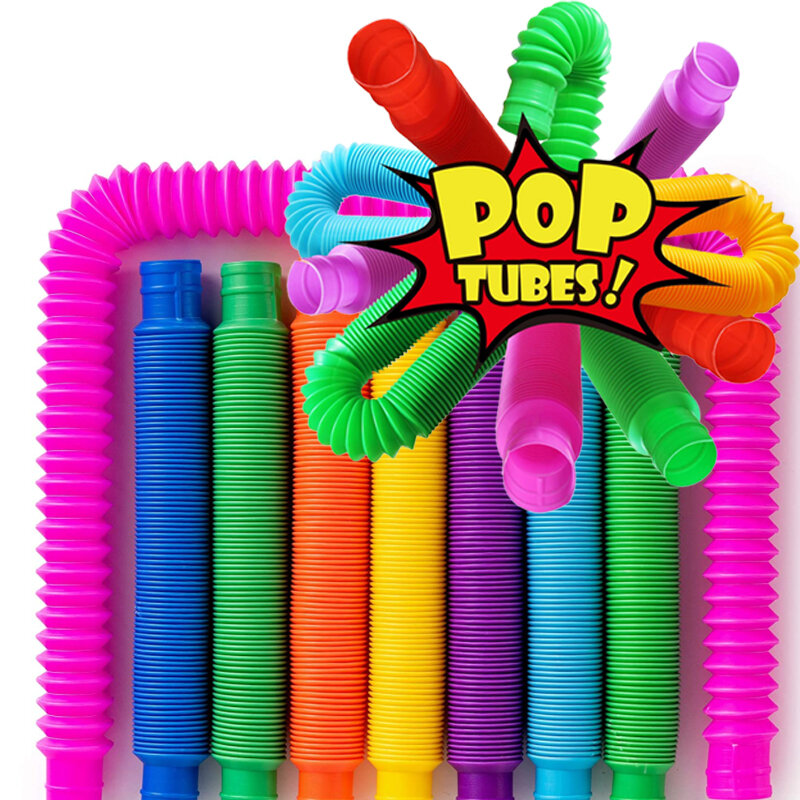 Construction Building Colorful Heavy-Duty for Educational Toys for Stress Autism Toys 2021 Mini Pop Tube Sensory Fidget Toy