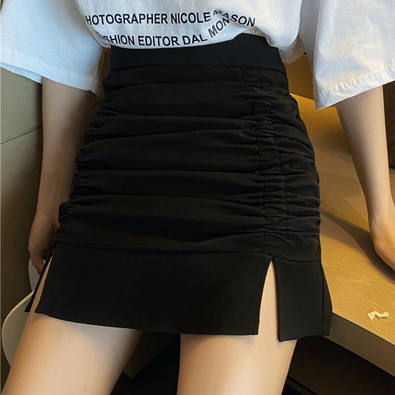 Shintimes-Faldas de cintura alta para Mujer minifalda de estilo cor 