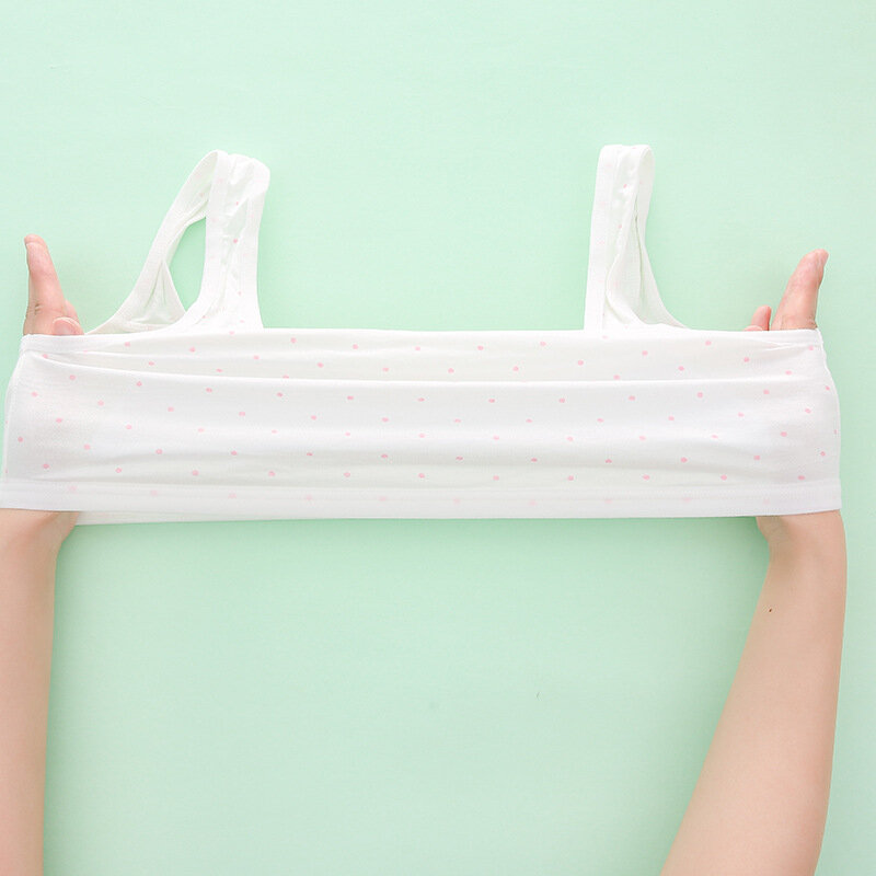 Nova para meninas sutiã desenvolvimento roupa interior algodão colete estudantes sem almofada de peito dupla camada confortável algodão anti-colisão tubo topo
