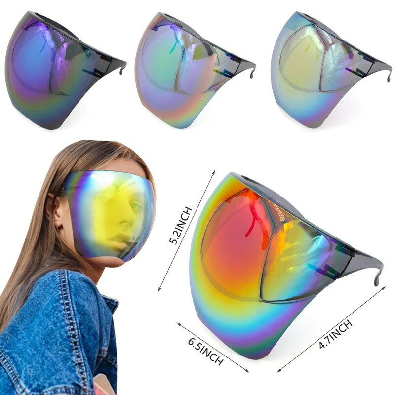 Faceshield Protective Cycling Glasses Eyewear Women Men Bicycle Sunglasses Goggles Full Face Safety Anti-Frog Mask Bike Riding