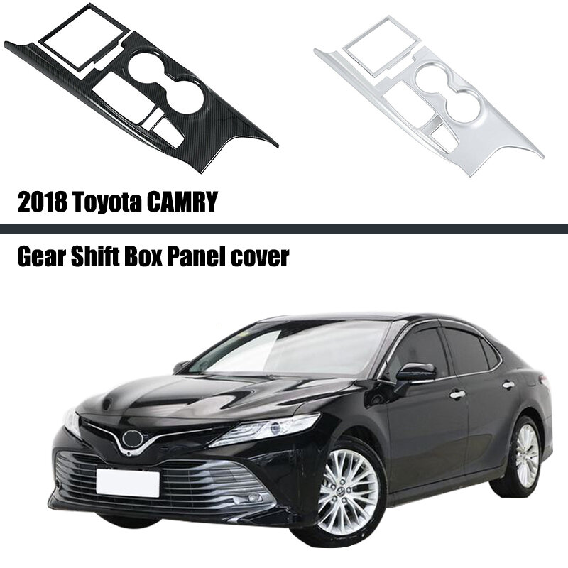 For Toyota CAMRY 2018 2019 2020 2021 Interior Center Console Gear Shift Box Panel Cover Decorative Car Trim ABS Carbon Fiber