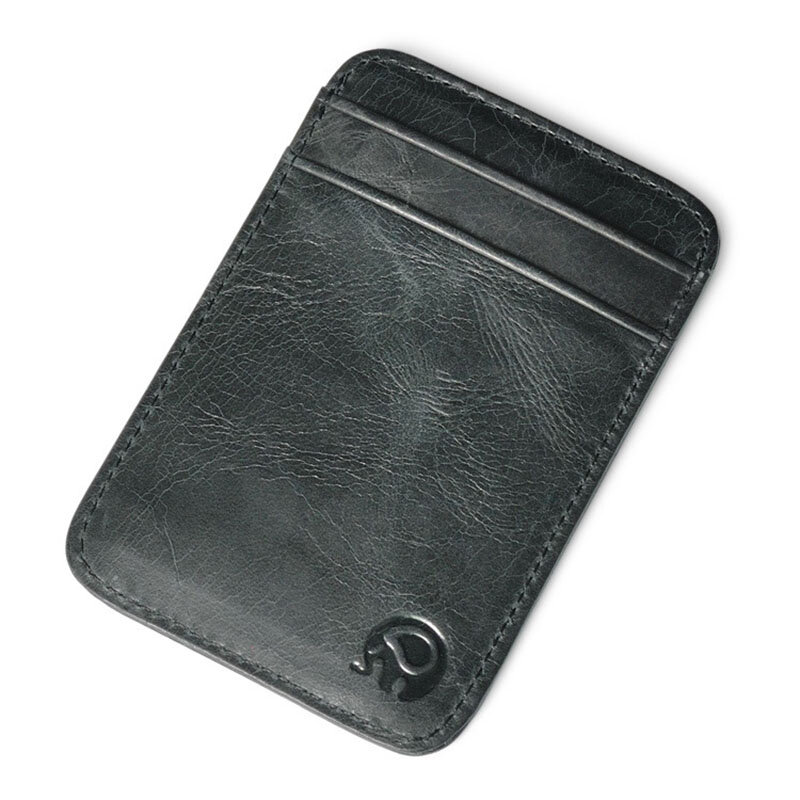 Portafoglio per carte in vera pelle porta carte di credito da donna custodia Unisex per carta di credito porta carte d'identità da uomo