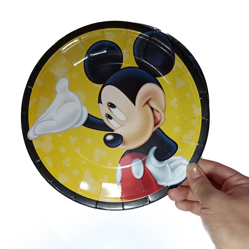 Hot Disney  Mickey Mouse Kids Birthday Party Decorations Balloon Paper Cups Plate Baby Shower Disposable Tableware Supplies