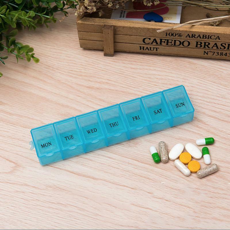 Caja organizadora de pastillas de 7 días, dispensador de almacenamiento diario, tableta de Medicina de viaje semanal