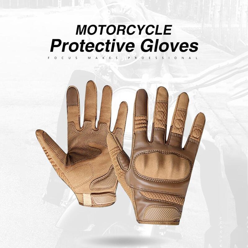 Guantes tácticos CS de cuero PU para pantalla táctil, equipo de protección de dedo completo para motocicleta, senderismo, ciclismo, escalada y Tiro