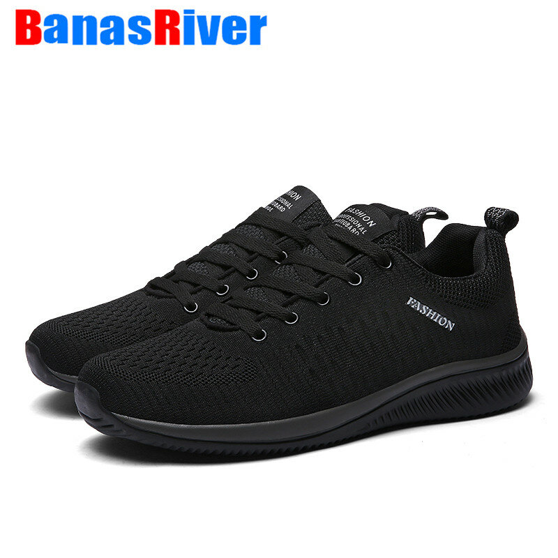 Plus Size 48 NEW Sneakers for Men Mesh Lightweight Breathable Casual Shoes Flats Lace-up Black Slip-on Sandals Zapatos De Hombre