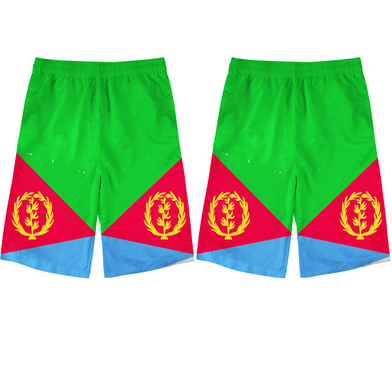 A bandeira da eritreia do sexo masculino juventude livre nome personalizado número foto praia shorts bandeira nacional o estado da eritreia menino calções casuais